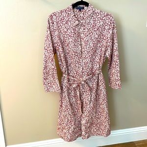 Reyn Spooner Moorea Garden Shirt Dress in Rosewood Pink Floral Large